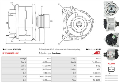 AS-PL A3052(P) EAN: 5901259474176.