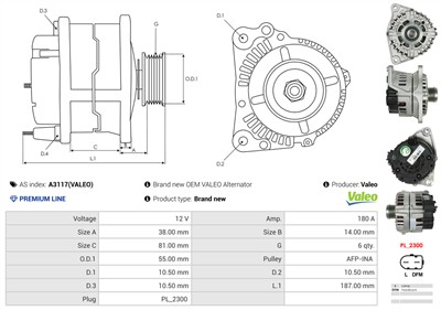 AS-PL A3117(VALEO) EAN: 5901259445336.