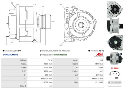 AS-PL A3119PR EAN: 5902129191414.