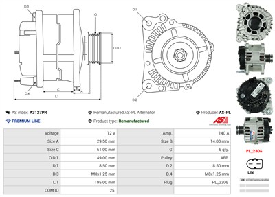 AS-PL A3127PR EAN: 5902129059011.