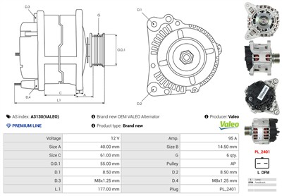 AS-PL A3130(VALEO) EAN: 5901259448887.
