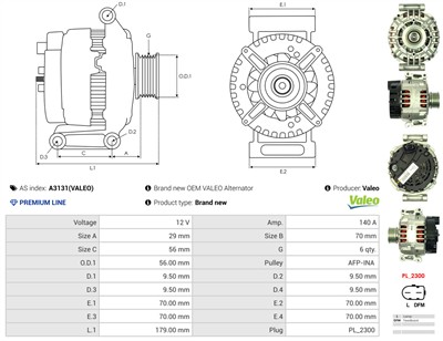 AS-PL A3131(VALEO) EAN: 5901259453751.