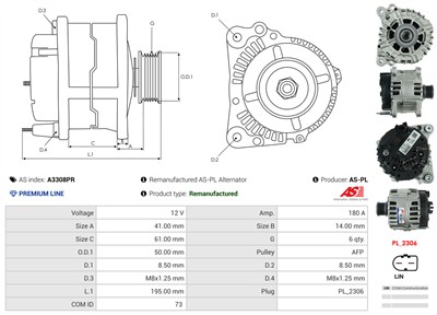 AS-PL A3308PR EAN: 5902129024774.