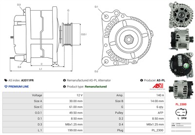 AS-PL A3311PR EAN: 5902129026891.