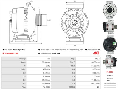 AS-PL A3312S(P-INA) EAN: 5902129135036.