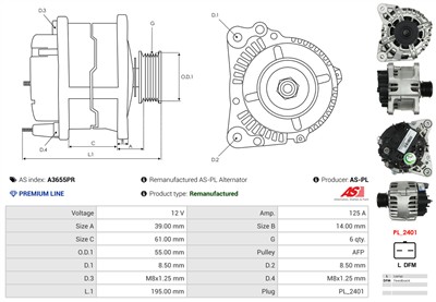AS-PL A3655PR EAN: 5902129164562.