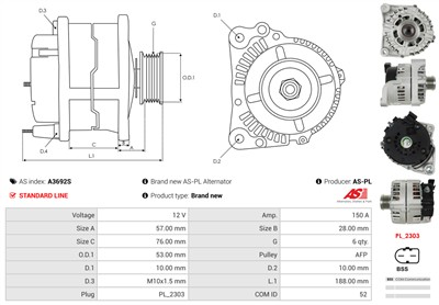 AS-PL A3692S EAN: 5902129214595.