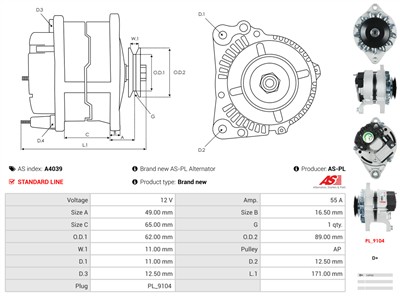 AS-PL A4039 EAN: 5901259405279.