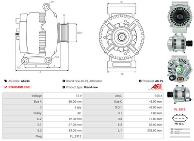 AS-PL A6034 EAN: 5901259436778.