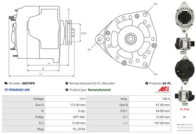 AS-PL A6074PR EAN: 5902129161813.