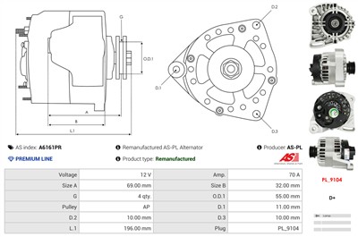 AS-PL A6161PR EAN: 5902129162469.