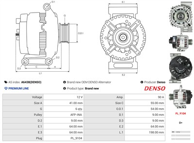 AS-PL A6438(DENSO) EAN: 5902129059431.