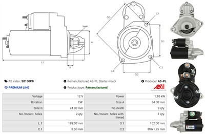 AS-PL S0100PR EAN: 5902129160885.