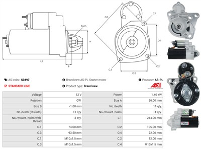 AS-PL S0497 EAN: 5902129001171.