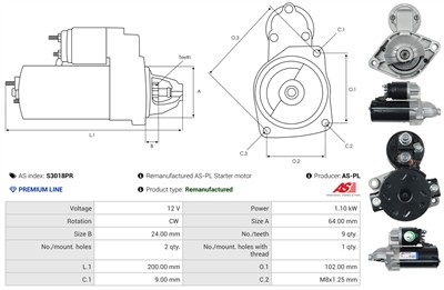 AS-PL S3018PR EAN: 5902129095163.