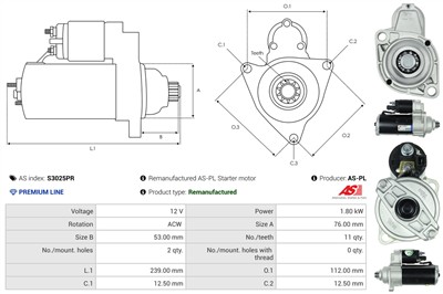 AS-PL S3025PR EAN: 5902129085126.