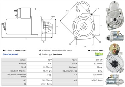 AS-PL S3040(VALEO) EAN: 5901259454925.