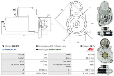 AS-PL S3040PR EAN: 5902129082989.