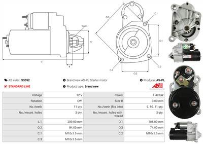 AS-PL S3052 EAN: 5901259422177.