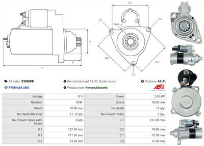 AS-PL S3096PR EAN: 5902129043614.