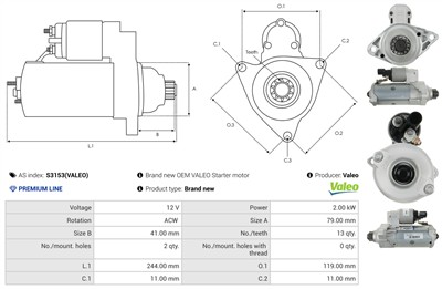 AS-PL S3153(VALEO) EAN: 5902129212706.