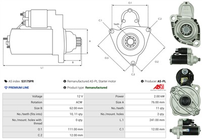 AS-PL S3175PR EAN: 5902129094777.