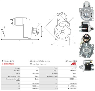AS-PL S5014 Číslo výrobce: M3T24481. EAN: 5901259422931.