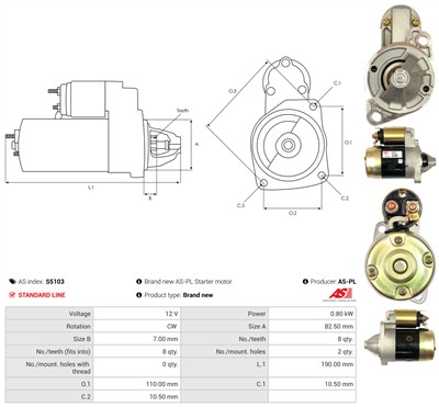 AS-PL S5103 Číslo výrobce: M3T27581. EAN: 5901259469479.