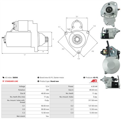AS-PL S6094 Číslo výrobce: 2280006530. EAN: 5901259469042.