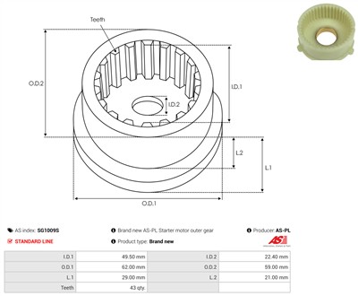 AS-PL SG1009S EAN: 5902129167457.