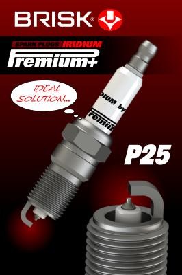 BRISK 1928 Číslo výrobce: P25 Iridium Premium+. EAN: 8595001323200.