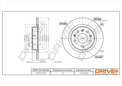 Dr!ve+ DP1010.11.0225 Číslo výrobce: DBD0225. EAN: 609843812773.