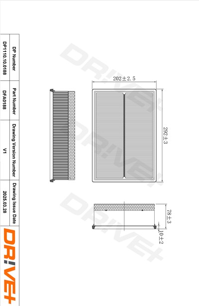 Dr!ve+ DP1110.10.0188 Číslo výrobce: DFA0188. EAN: 5907714151620.