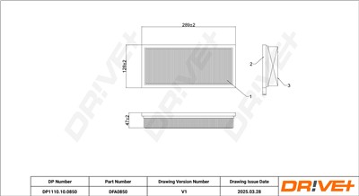Dr!ve+ DP1110.10.0850 Číslo výrobce: DFA0850. EAN: 7630556926092.