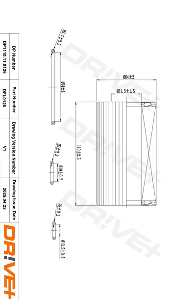 Dr!ve+ DP1110.11.0126 Číslo výrobce: DFL0126. EAN: 5907714163586.