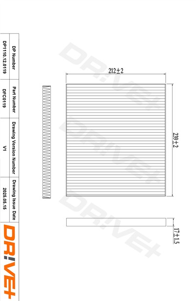 Dr!ve+ DP1110.12.0119 Číslo výrobce: DFC0119. EAN: 5907714152993.