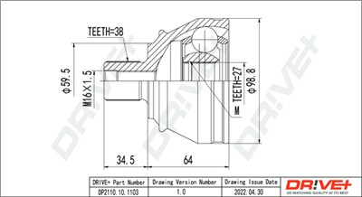 Dr!ve+ DP2110.10.1103 Číslo výrobce: DDC1103. EAN: 5907714180965.