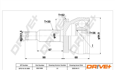 Dr!ve+ DP2110.10.1889 Číslo výrobce: DDC1889. EAN: 5907714186981.