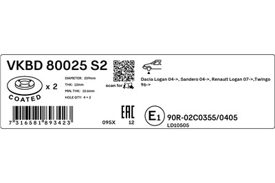 SKF VKBD 80025 S2 EAN: 7316581893423.