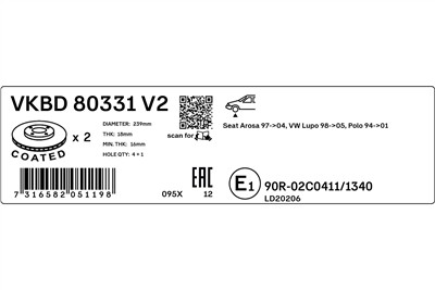 SKF VKBD 80331 V2 EAN: 7316582051198.