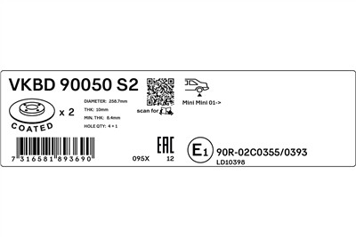 SKF VKBD 90050 S2 EAN: 7316581893690.