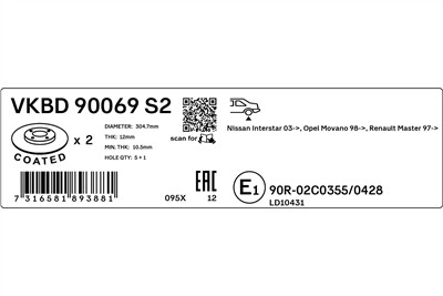 SKF VKBD 90069 S2 EAN: 7316581893881.
