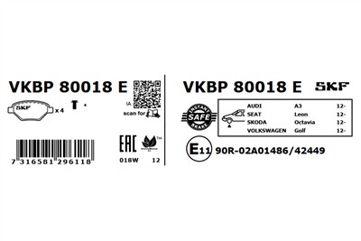 SKF VKBP 80018 E EAN: 7316581296118.