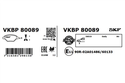 SKF VKBP 80089 EAN: 7316581298150.