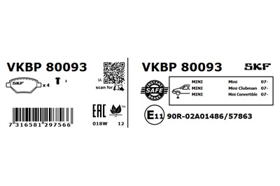 SKF VKBP 80093 EAN: 7316581297566.