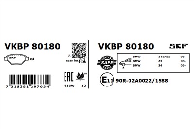 SKF VKBP 80180 EAN: 7316581297634.