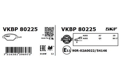 SKF VKBP 80225 EAN: 7316581296972.