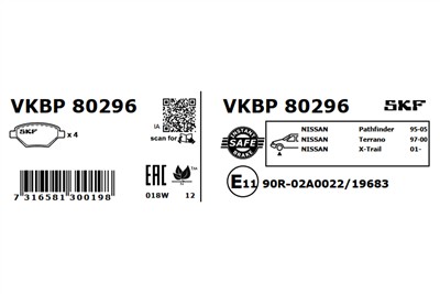 SKF VKBP 80296 EAN: 7316581300198.