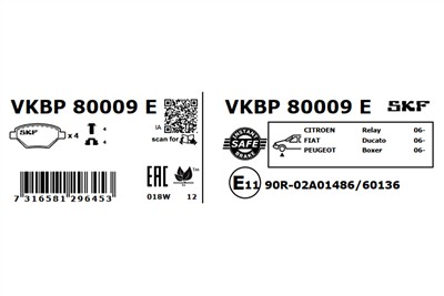 SKF VKBP 80009 E EAN: 7316581296453.