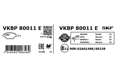 SKF VKBP 80011 E EAN: 7316581296569.